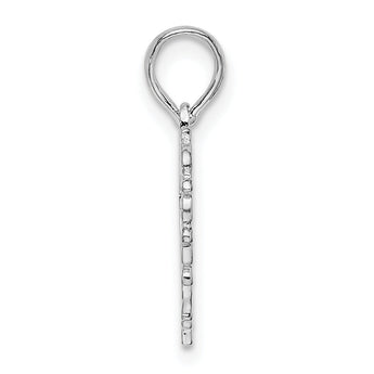 De-Ani Sterling Silver Rhodium-plated Polished Lacey Edge Open Heart Pendant