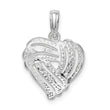 De-Ani Sterling Silver Rhodium-plated Polished Wrap Design Heart Pendant