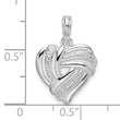 De-Ani Sterling Silver Rhodium-plated Polished Wrap Design Heart Pendant