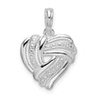 De-Ani Sterling Silver Rhodium-plated Polished Wrap Design Heart Pendant