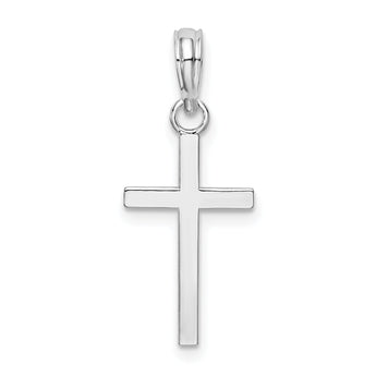 De-Ani Sterling Silver Polished Flat Latin Cross Pendant