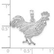 De-Ani Sterling Silver Rhodium-Plated Polished Rooster Pendant