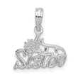 De-Ani Sterling Silver Rhodium-Plated Polished #1 SISTER Pendant