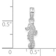 De-Ani Sterling Silver Rhodium-Plated Polished 3D Mini Seahorse Pendant