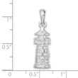 De-Ani Sterling Silver Rhodium-Plated Polished 3D Lighthouse Pendant