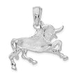 De-Ani Sterling Silver Rhodium-Plated Polished Raging Bull Pendant
