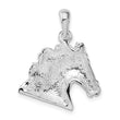 De-Ani Sterling Silver Rhodium-Plated Polished Horse Head Pendant