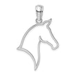De-Ani Sterling Silver Rhodium-Plated Polished Cut-Out Horse Head Pendant