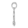 De-Ani Sterling Silver Rhodium-Plated Polished 3D Small Shackle Link Pendant