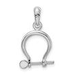 De-Ani Sterling Silver Rhodium-Plated Polished 3D Small Shackle Link Pendant
