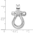 De-Ani Sterling Silver Rhodium-Plated 3D Large Shackle Link with Pulley Pendant