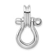 De-Ani Sterling Silver Rhodium-Plated 3D Large Shackle Link with Pulley Pendant