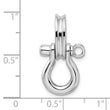 De-Ani Sterling Silver Rhodium-Plated 3D Medium Shackle Link with Pulley Pendant
