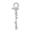 De-Ani Sterling Silver Rhodium-Plated Polished and Textured 3D Anchor with Rope Pendant