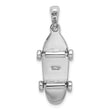 De-Ani Sterling Silver Rhodium-Plated Polished Moveable 3D Skateboard Pendant