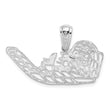 De-Ani Sterling Silver Rhodium-Plated Polished Cut-Out Flat Airboat Pendant