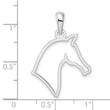 De-Ani Sterling Silver Rhodium-Plated Polished Cut-Out Horse Head Pendant