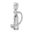 De-Ani Sterling Silver Rhodium-Plated 3D Single Scuba Tank with Hose Pendant