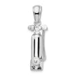 De-Ani Sterling Silver Rhodium-Plated 3D Single Scuba Tank with Hose Pendant