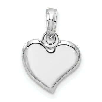 De-Ani Sterling Silver Rhodium-plated Polished Small Teardrop Heart Pendant