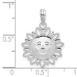 De-Ani Sterling Silver Rhodium-Plated Polished Smiling Sun Pendant