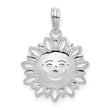 De-Ani Sterling Silver Rhodium-Plated Polished Smiling Sun Pendant