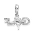 De-Ani Sterling Silver Rhodium-Plated Polished GOLF Tee and Club Pendant