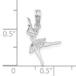 De-Ani Sterling Silver Rhodium-Plated Polished Small Ballerina Pendant