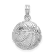De-Ani Sterling Silver Rhodium-Plated Polished Basketball Pendant