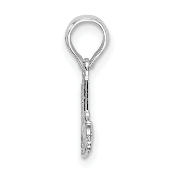 De-Ani Sterling Silver Rhodium-plated Polished #1 MOM Script Pendant