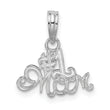 De-Ani Sterling Silver Rhodium-plated Polished #1 MOM Script Pendant