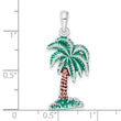 De-Ani Sterling Silver Rhodium-Plated Polished Enameled Palmetto Pendant