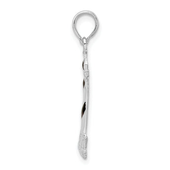 De-Ani Sterling Silver Rhodium-Plated Enameled Cape Hatteras Lighthouse Pendant