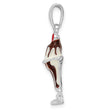 De-Ani Sterling Silver Rhodium-Plated Enameled Chocolate Sundae Pendant
