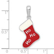 De-Ani Sterling Silver Rhodium-Plated Enameled HO HO HO Stocking Pendant