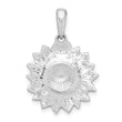 De-Ani Sterling Silver Rhodium-Plated Polished Enameled Sunflower Pendant