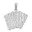 De-Ani Sterling Silver Rhodium-Plated Enameled Cards Royal Flush Pendant