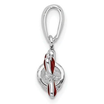 De-Ani Sterling Silver Rhodium-Plated Polished 3D Enameled Golf Bag Pendant