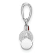 De-Ani Sterling Silver Rhodium-Plated Polished 3D Enameled Golf Bag Pendant