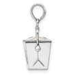 De-Ani Sterling Silver Rhodium-Plated 3D Moveable Enameled Chinese Takeout Pendant