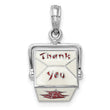 De-Ani Sterling Silver Rhodium-Plated 3D Moveable Enameled Chinese Takeout Pendant