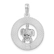 De-Ani Sterling Silver Rhodium-Plated Enameled Turks and Caicos with Turtle Pendant