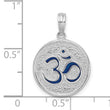 De-Ani Sterling Silver Rhodium-Plated Reversible Enameled Ohm Lotus Pendant