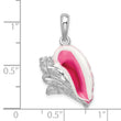 De-Ani Sterling Silver Rhodium-Plated Enameled Large Conch Shell Pendant