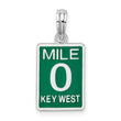 De-Ani Sterling Silver Rhodium-Plated Enameled Small Key West Mile 0 Pendant