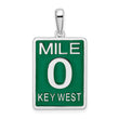 De-Ani Sterling Silver Rhodium-Plated Enameled Large Key West Mile 0 Pendant