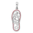 De-Ani Sterling Silver Rhodium-Plated Enameled LOVE Flip-flop Pendant