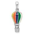 De-Ani Sterling Silver Rhodium-Plated 3D Enameled Hot Air Balloon Pendant