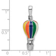 De-Ani Sterling Silver Rhodium-Plated 3D Enameled Hot Air Balloon Pendant