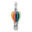 De-Ani Sterling Silver Rhodium-Plated 3D Enameled Hot Air Balloon Pendant